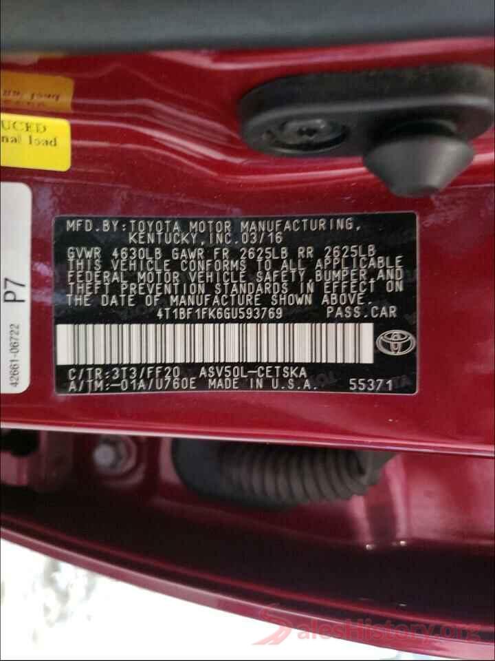 4T1BF1FK6GU593769 2016 TOYOTA CAMRY