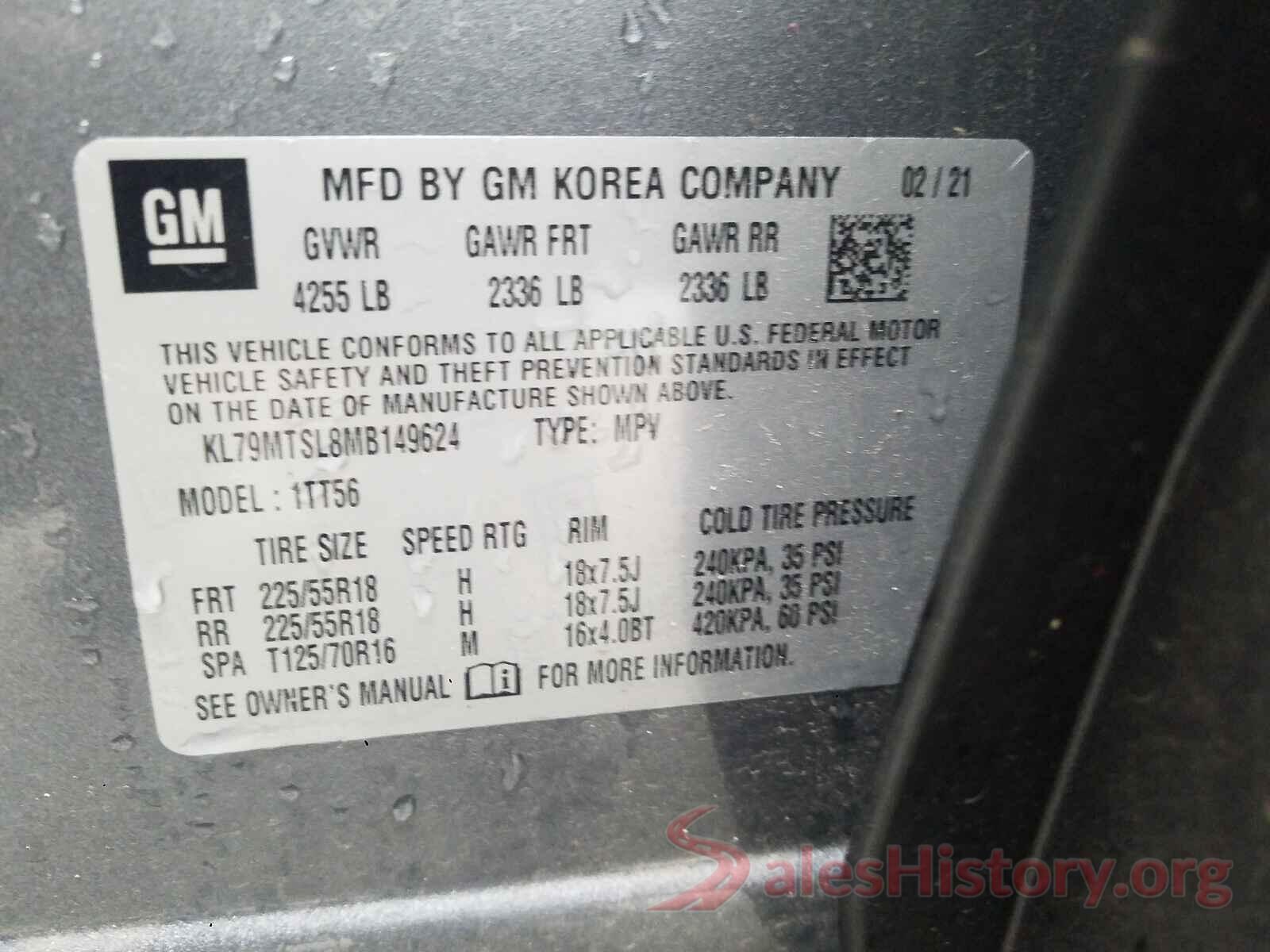 KL79MTSL8MB149624 2021 CHEVROLET TRAILBLAZE