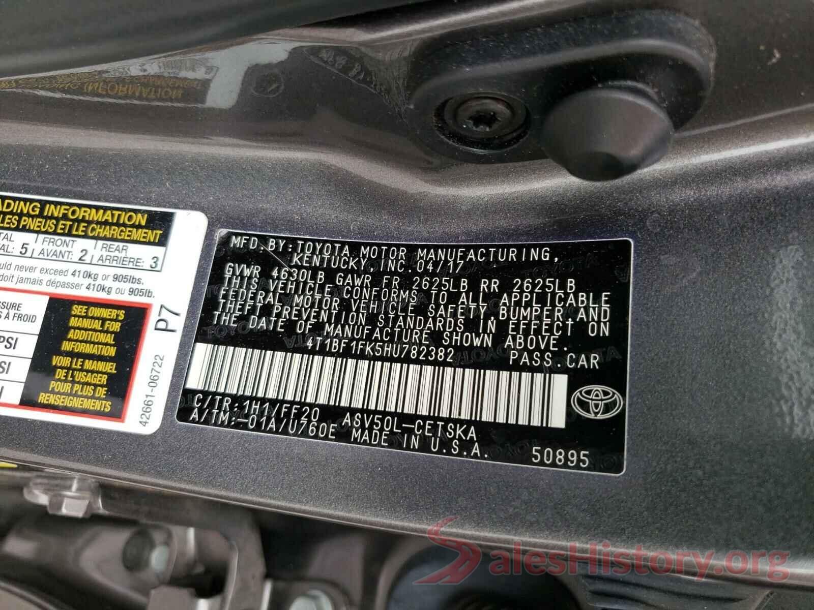 4T1BF1FK5HU782382 2017 TOYOTA CAMRY