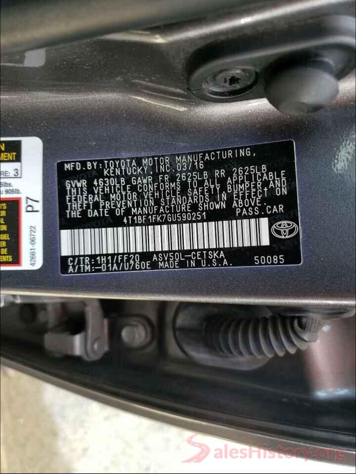 4T1BF1FK7GU590251 2016 TOYOTA CAMRY