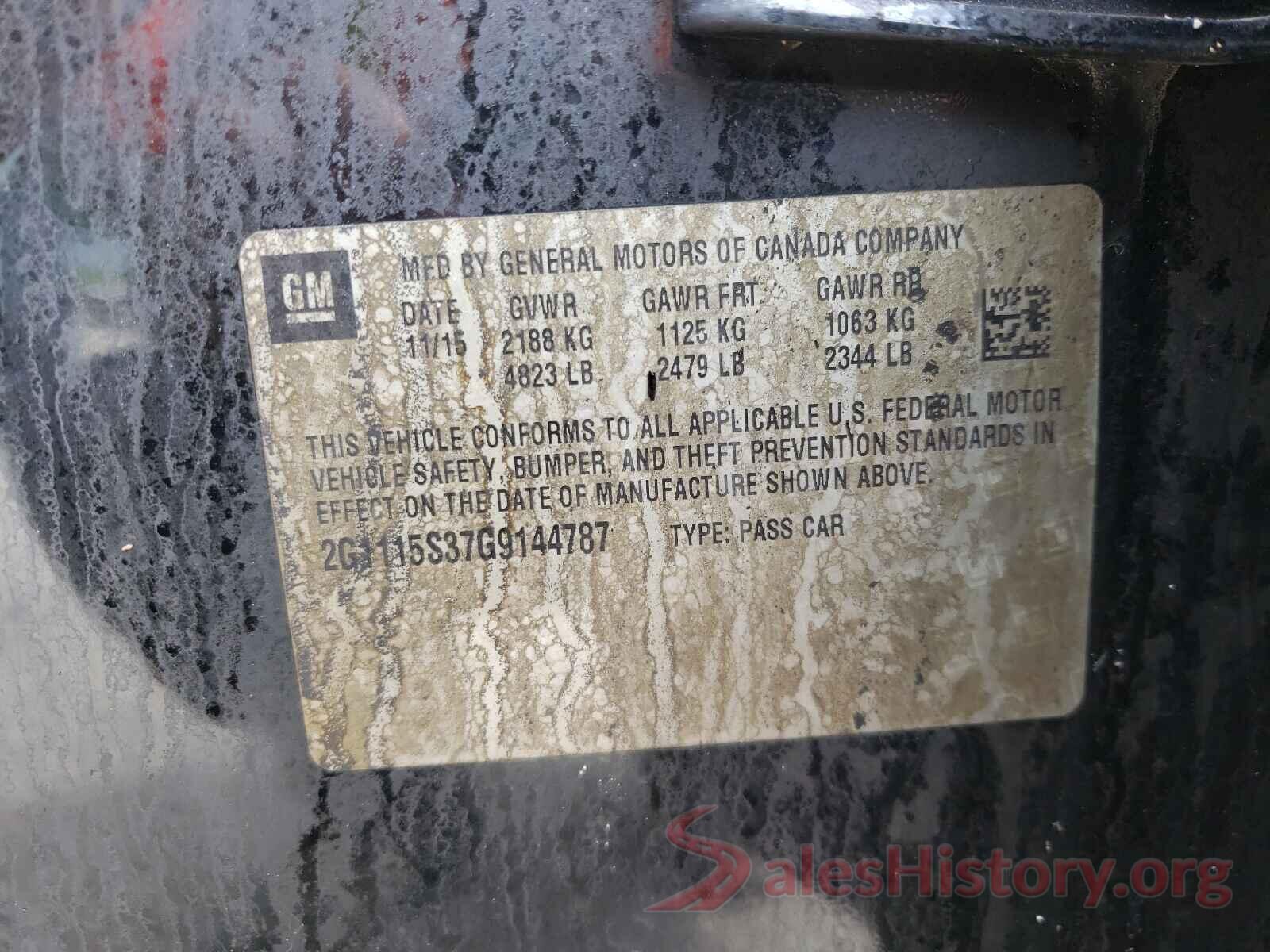 2G1115S37G9144787 2016 CHEVROLET IMPALA