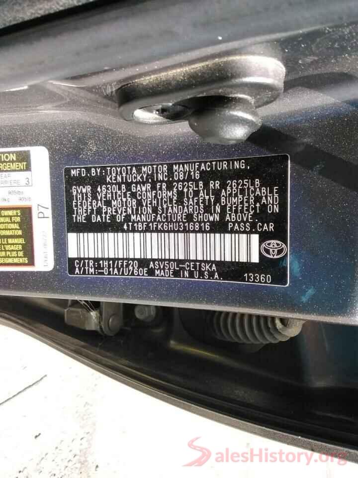 4T1BF1FK6HU316816 2017 TOYOTA ALL OTHER