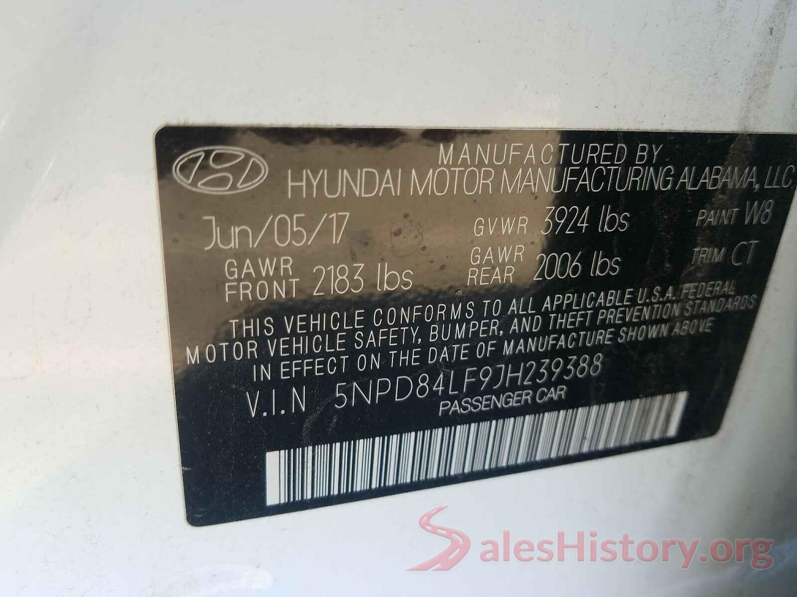 5NPD84LF9JH239388 2018 HYUNDAI ELANTRA