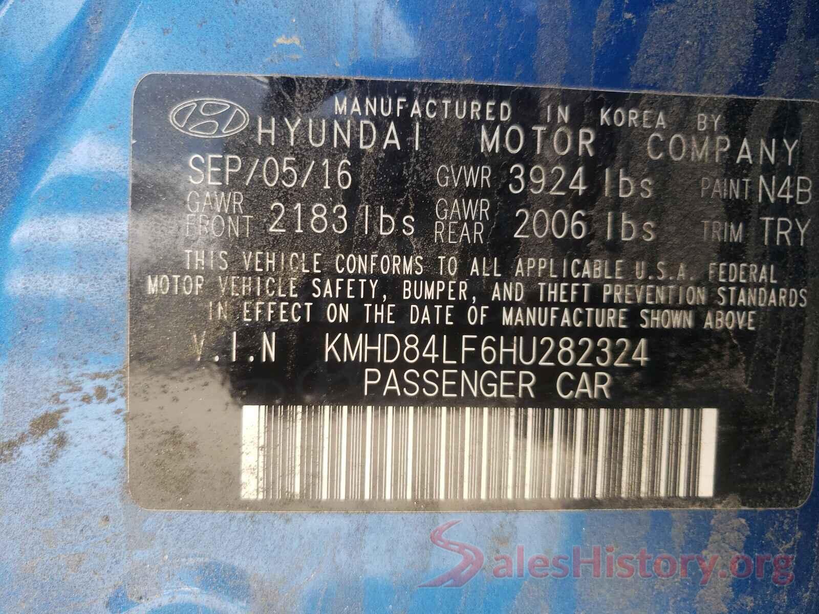 KMHD84LF6HU282324 2017 HYUNDAI ELANTRA