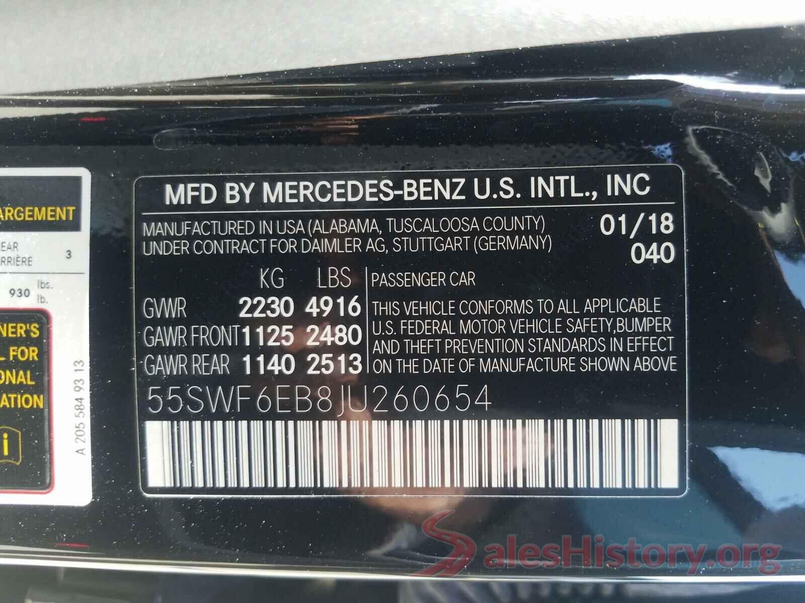 55SWF6EB8JU260654 2018 MERCEDES-BENZ C CLASS