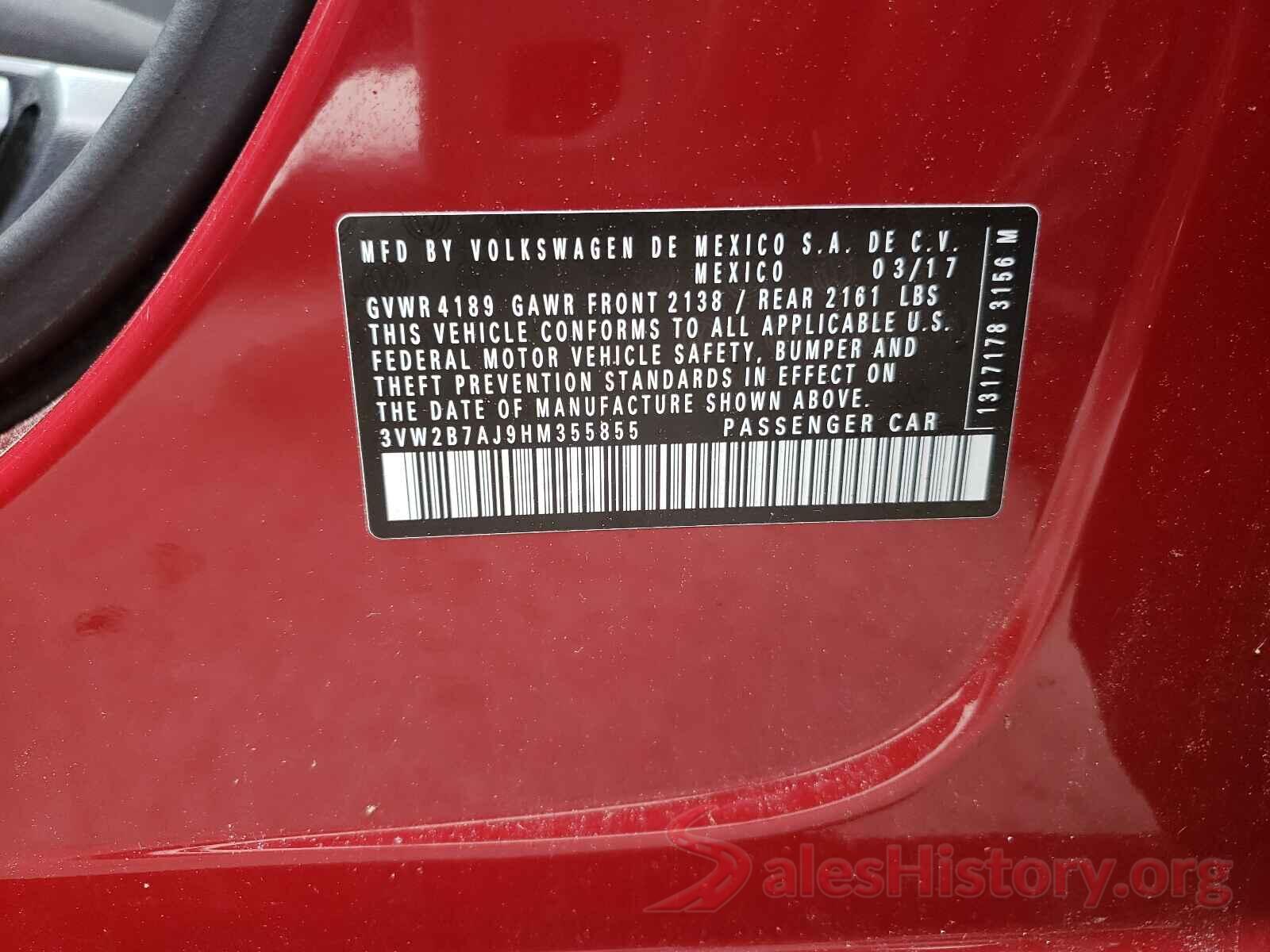 3VW2B7AJ9HM355855 2017 VOLKSWAGEN JETTA