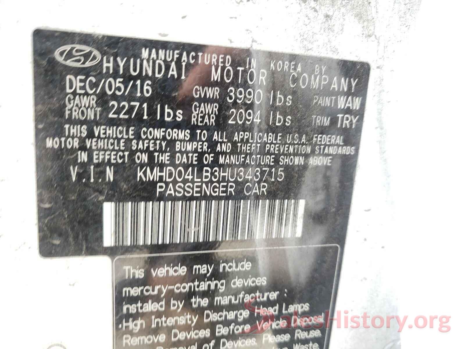 KMHD04LB3HU343715 2017 HYUNDAI ELANTRA