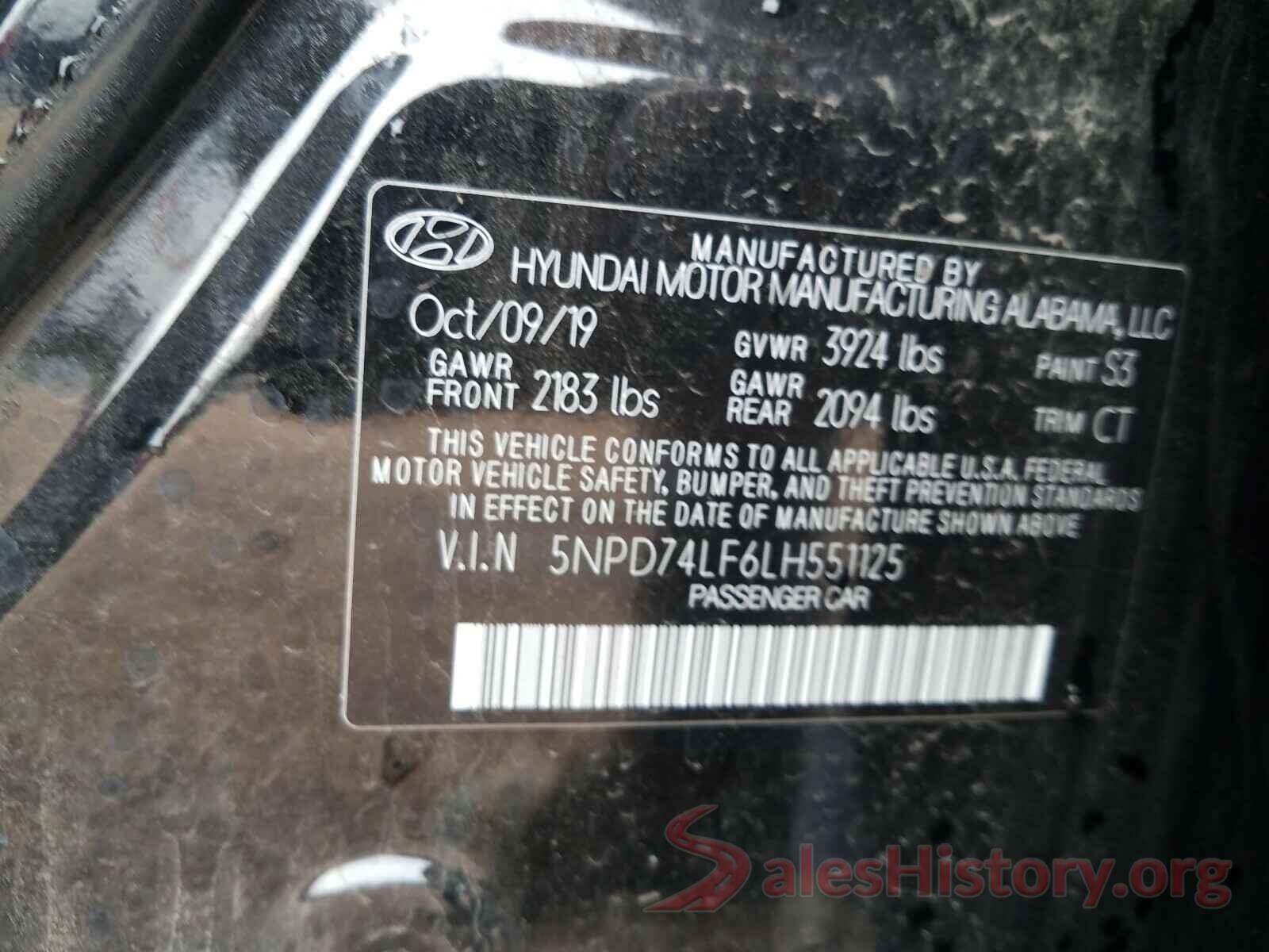 5NPD74LF6LH551125 2020 HYUNDAI ELANTRA