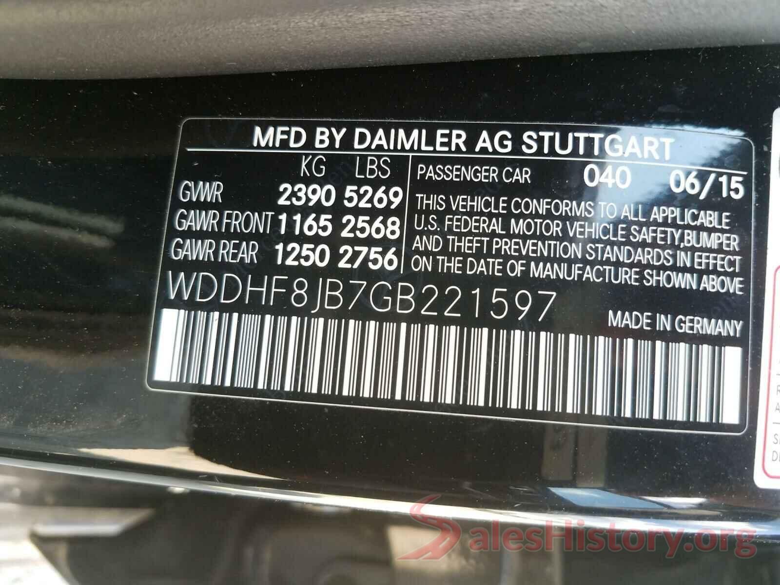 WDDHF8JB7GB221597 2016 MERCEDES-BENZ E-CLASS