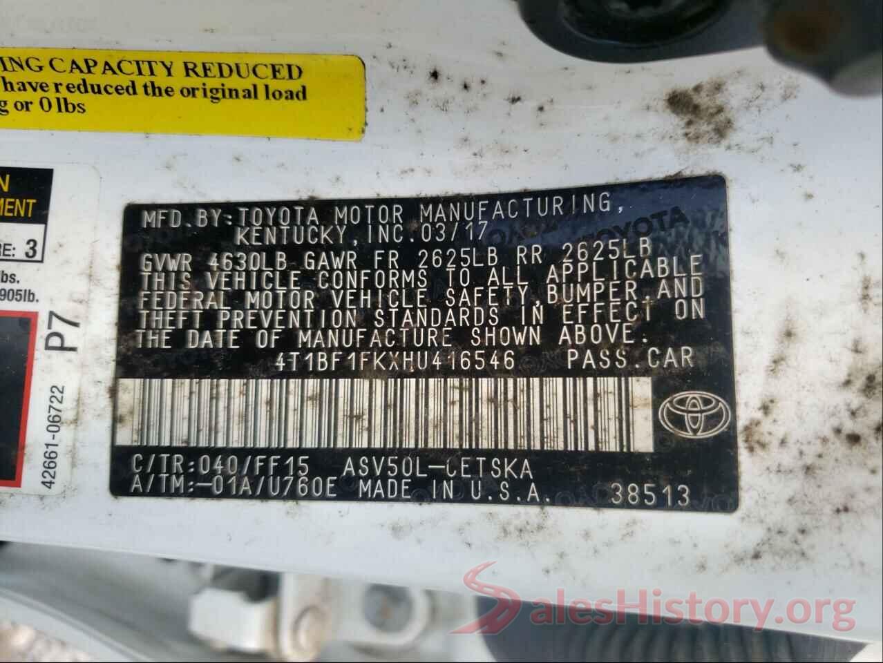 4T1BF1FKXHU416546 2017 TOYOTA CAMRY