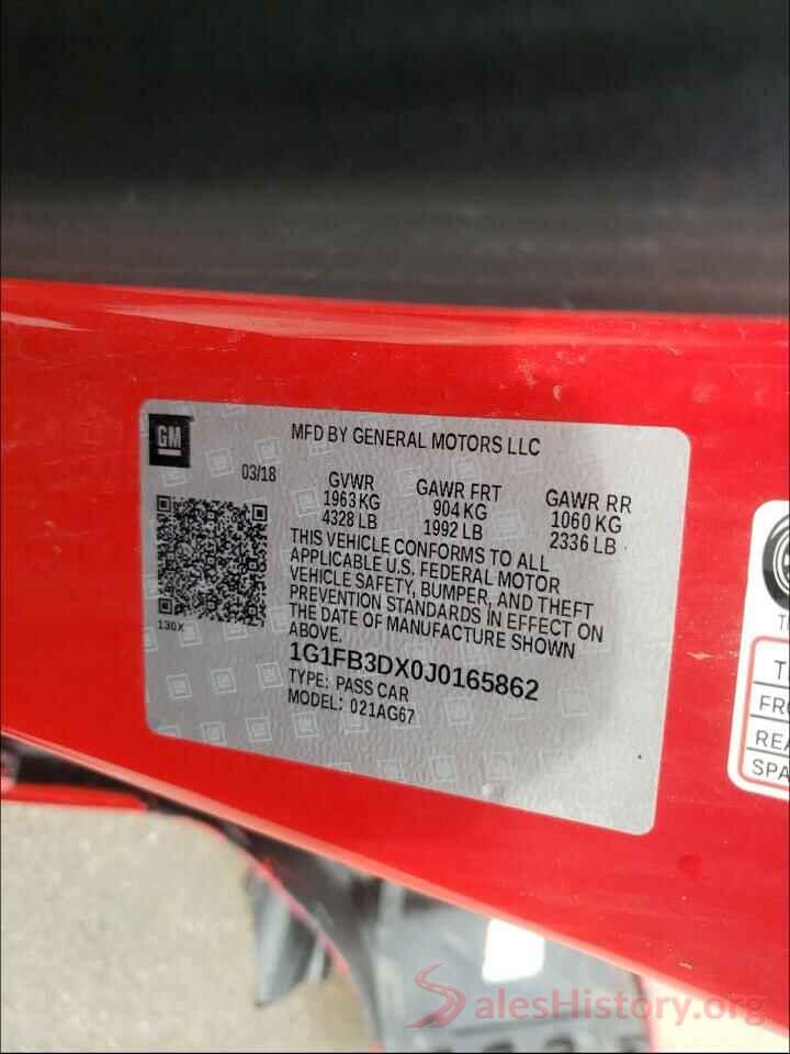 1G1FB3DX0J0165862 2018 CHEVROLET CAMARO