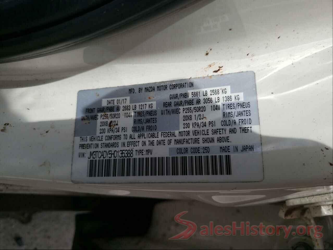 JM3TCADY5H0135388 2017 MAZDA CX-9