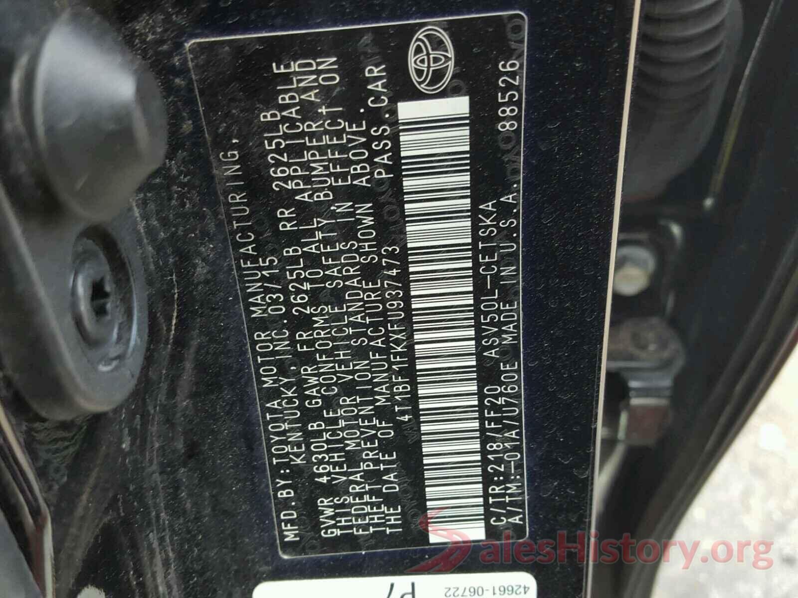 4T1BF1FKXFU937473 2015 TOYOTA CAMRY