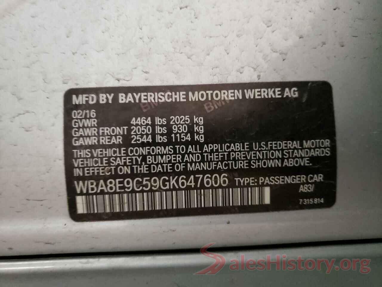 WBA8E9C59GK647606 2016 BMW 3 SERIES