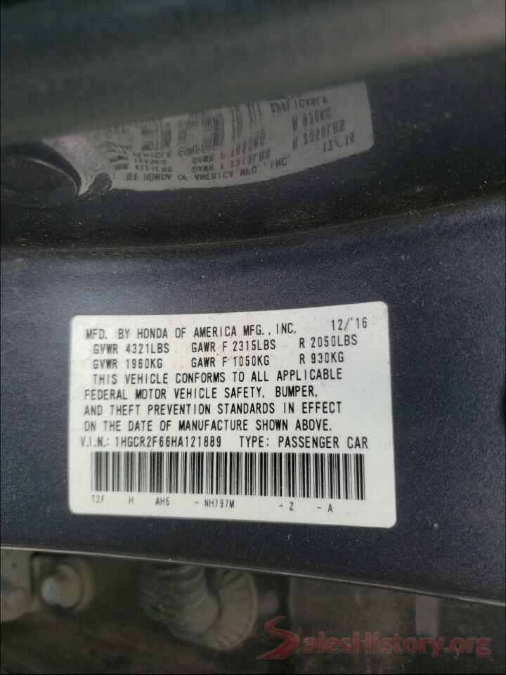 1HGCR2F66HA121889 2017 HONDA ACCORD