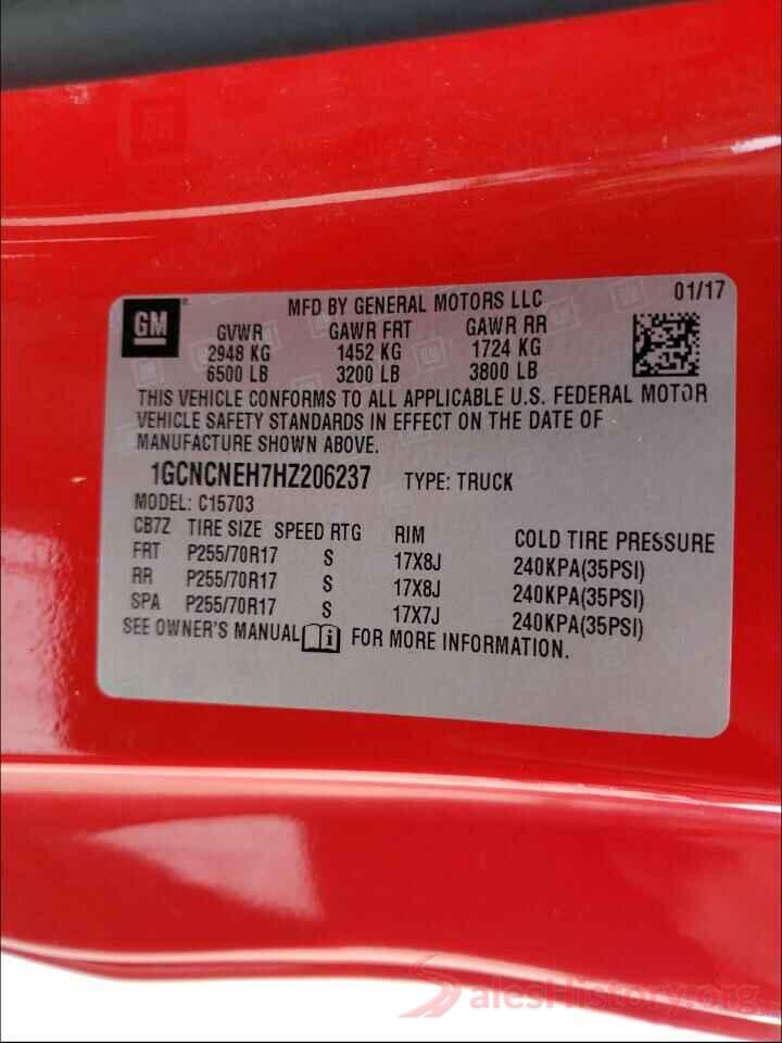 1GCNCNEH7HZ206237 2017 CHEVROLET SILVERADO