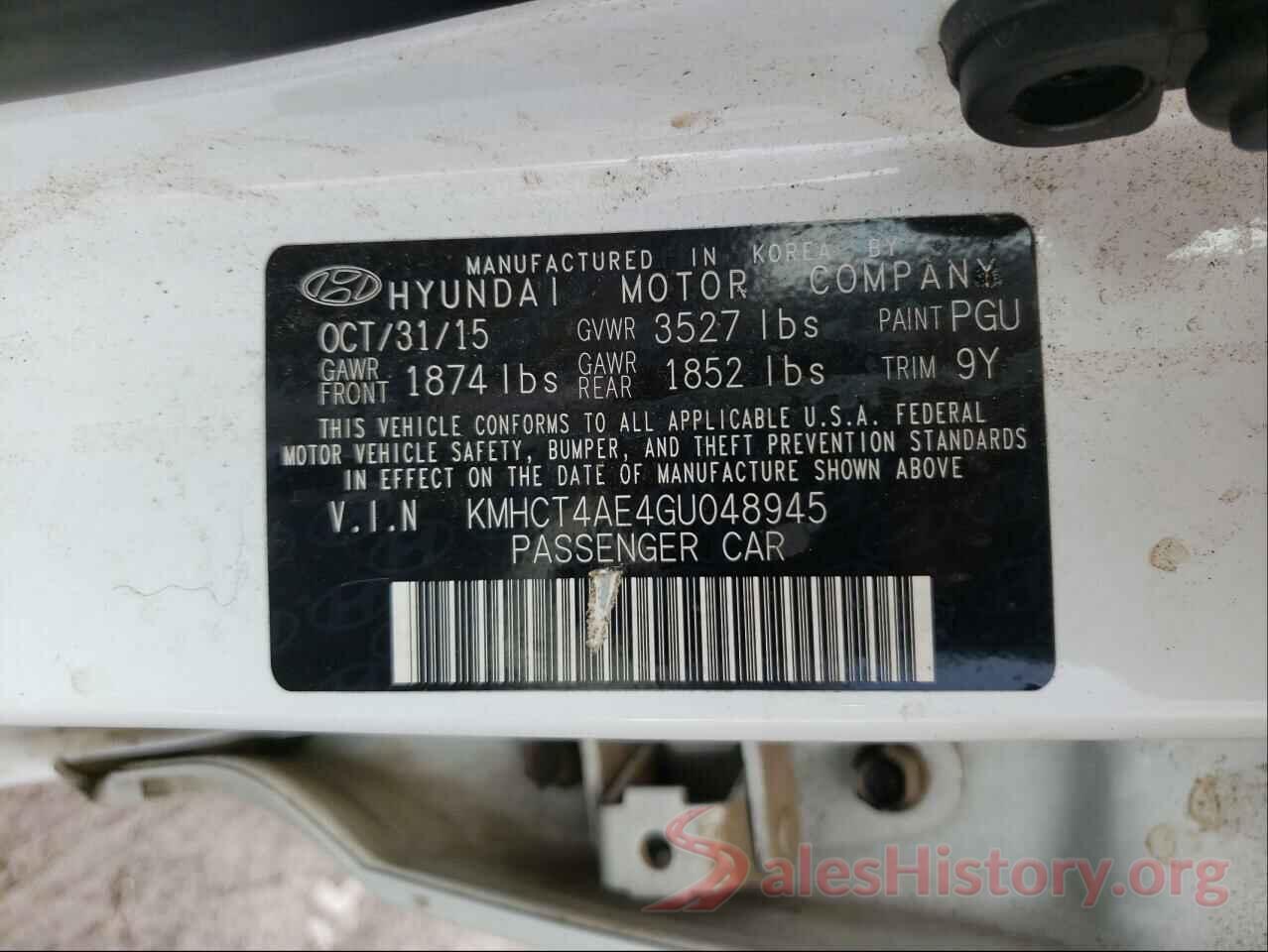 KMHCT4AE4GU048945 2016 HYUNDAI ACCENT