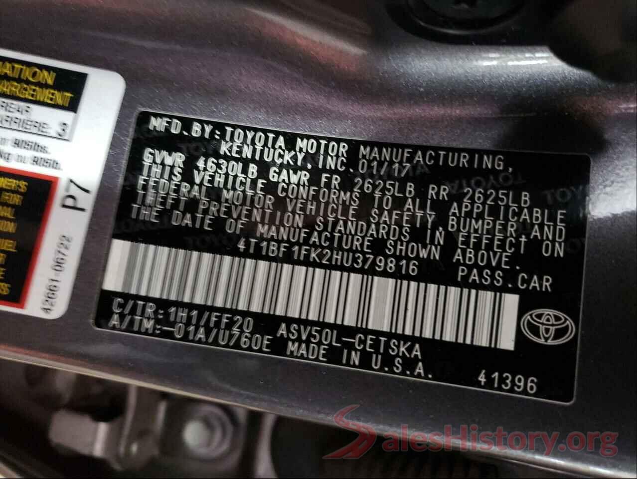 4T1BF1FK2HU379816 2017 TOYOTA CAMRY