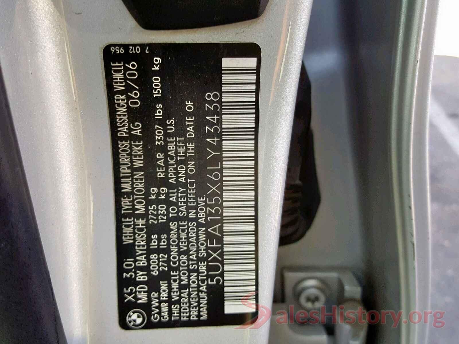 5UXFA135X6LY43438 2006 BMW X5