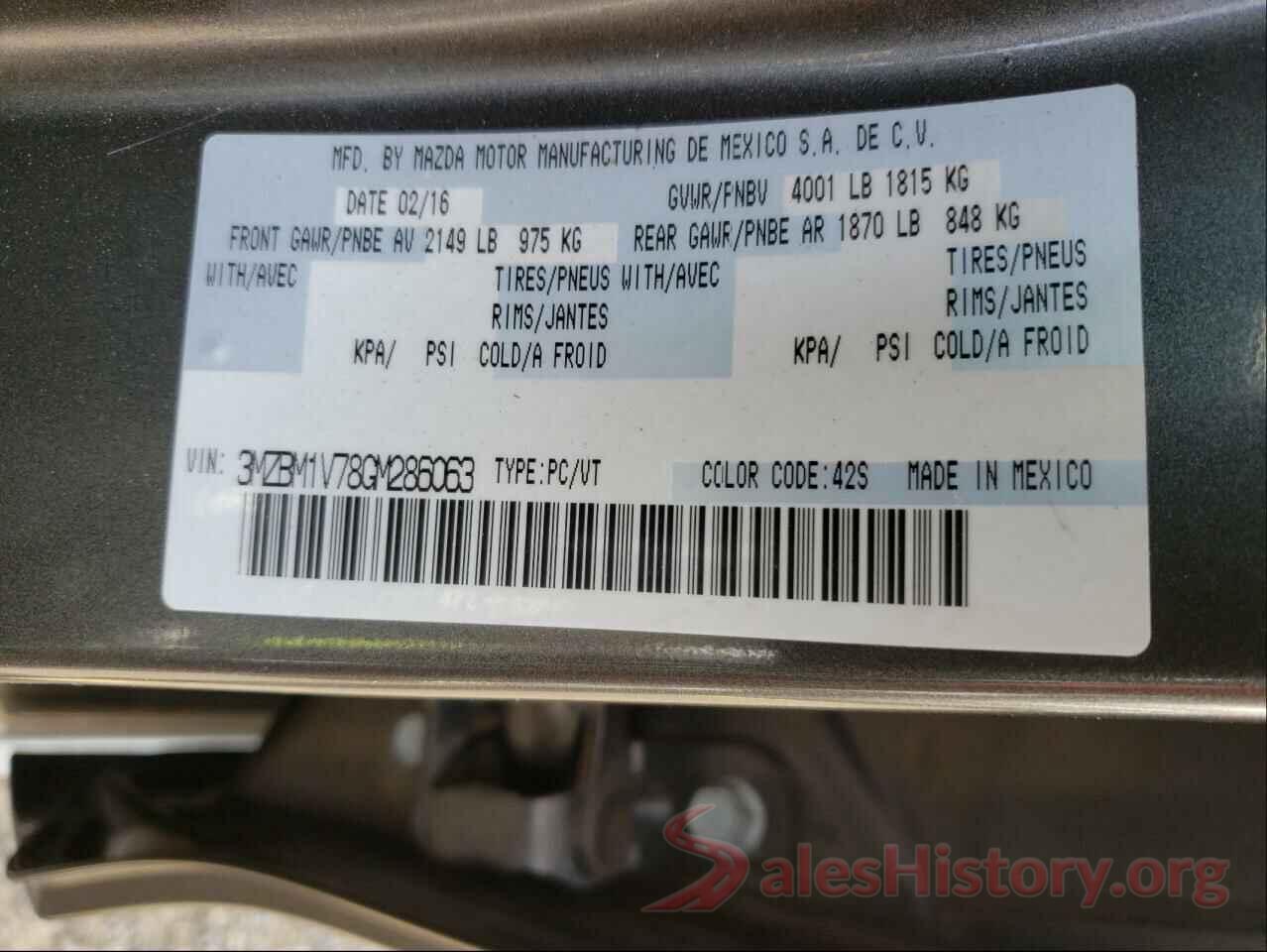 3MZBM1V78GM286063 2016 MAZDA 3