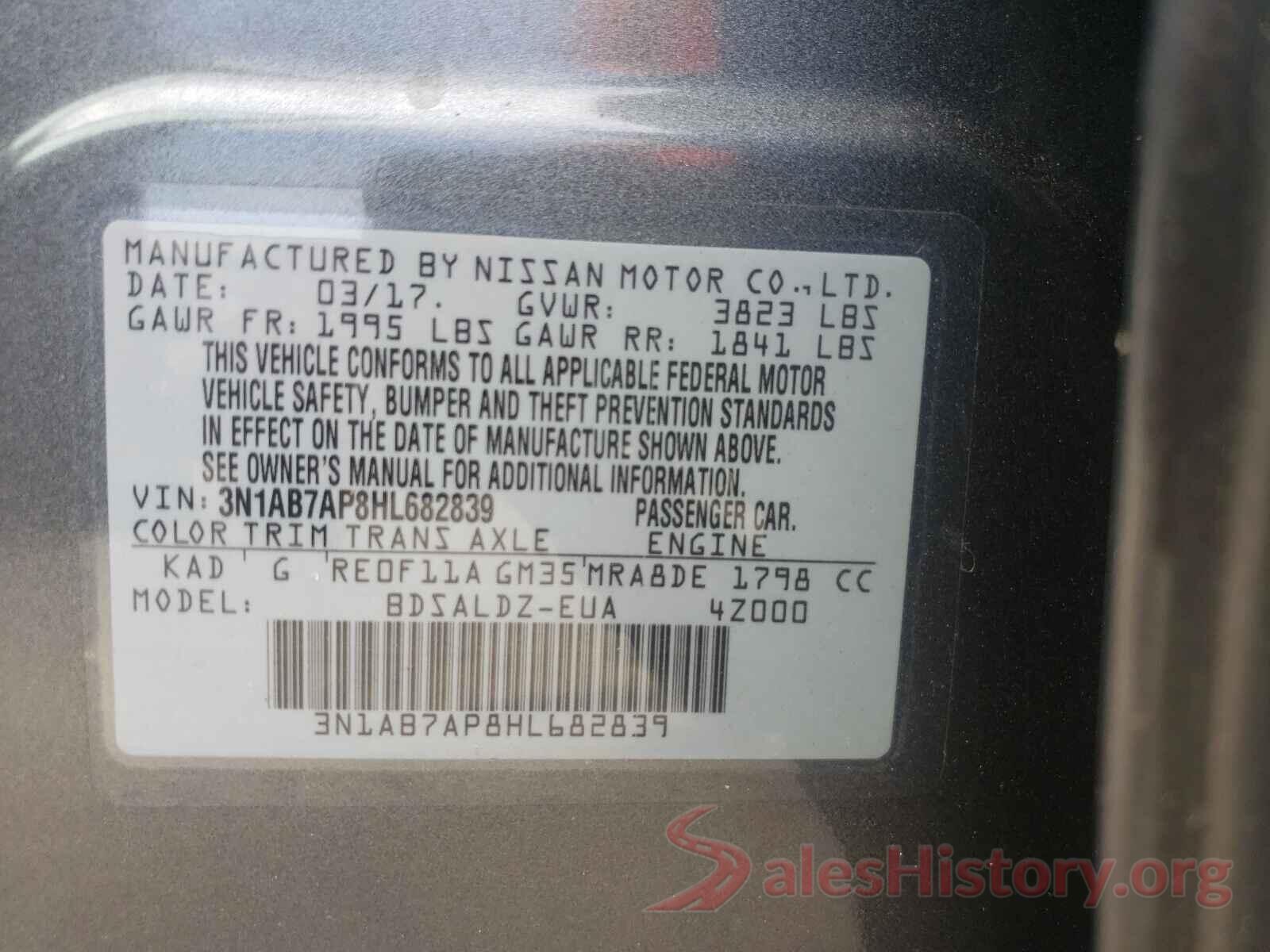 3N1AB7AP8HL682839 2017 NISSAN SENTRA