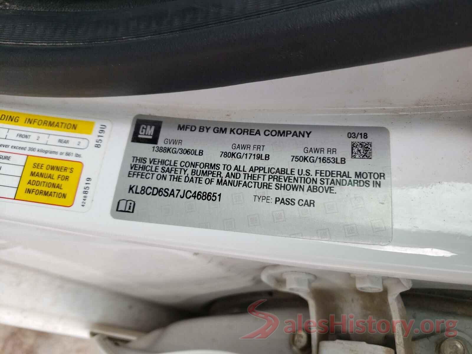 KL8CD6SA7JC468651 2018 CHEVROLET SPARK