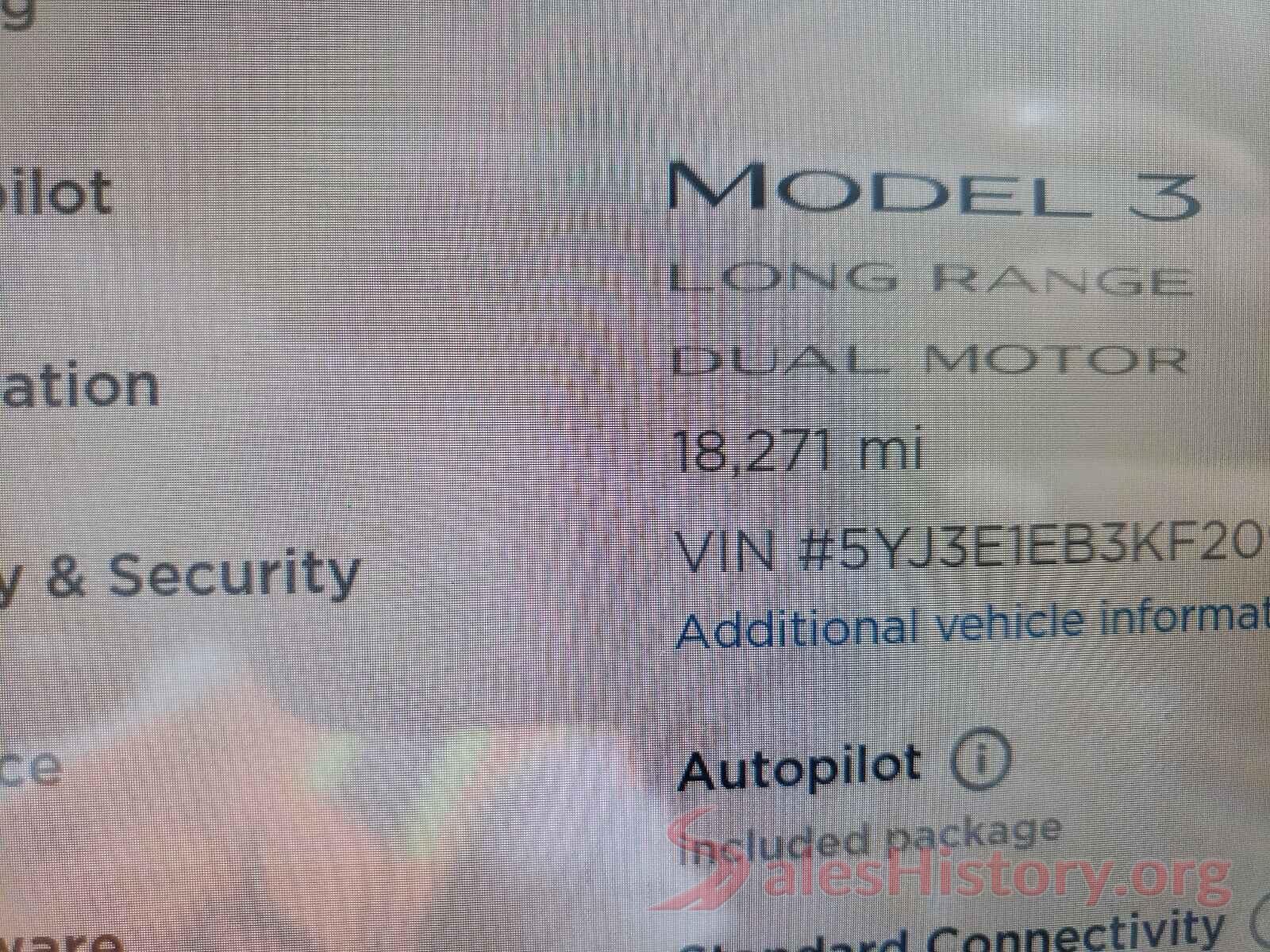 5YJ3E1EB3KF209168 2019 TESLA MODEL 3