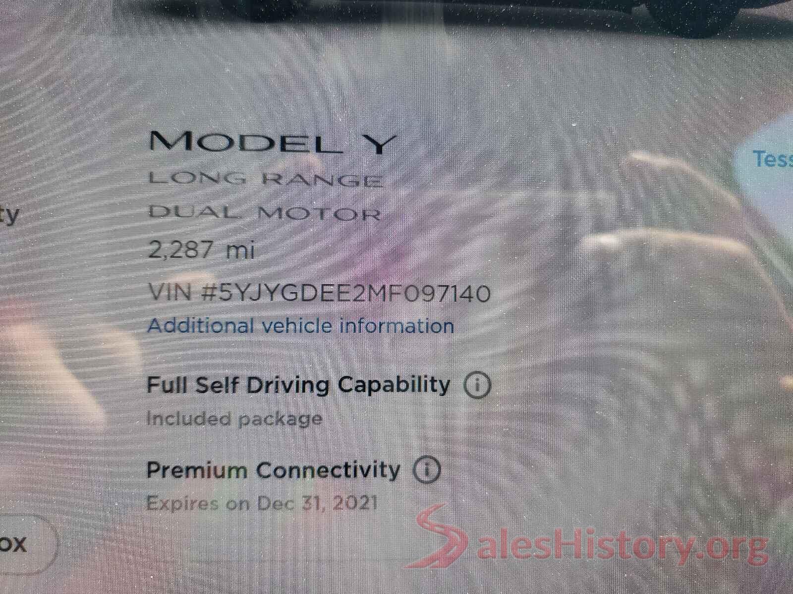 5YJYGDEE2MF097140 2021 TESLA MODEL Y