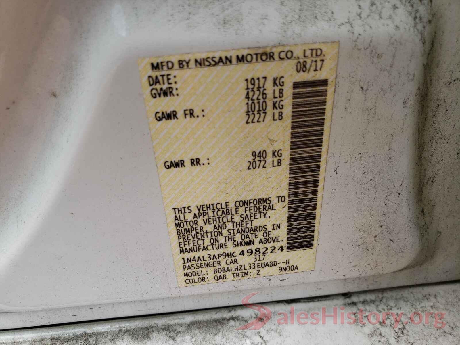 1N4AL3AP9HC498224 2017 NISSAN ALTIMA