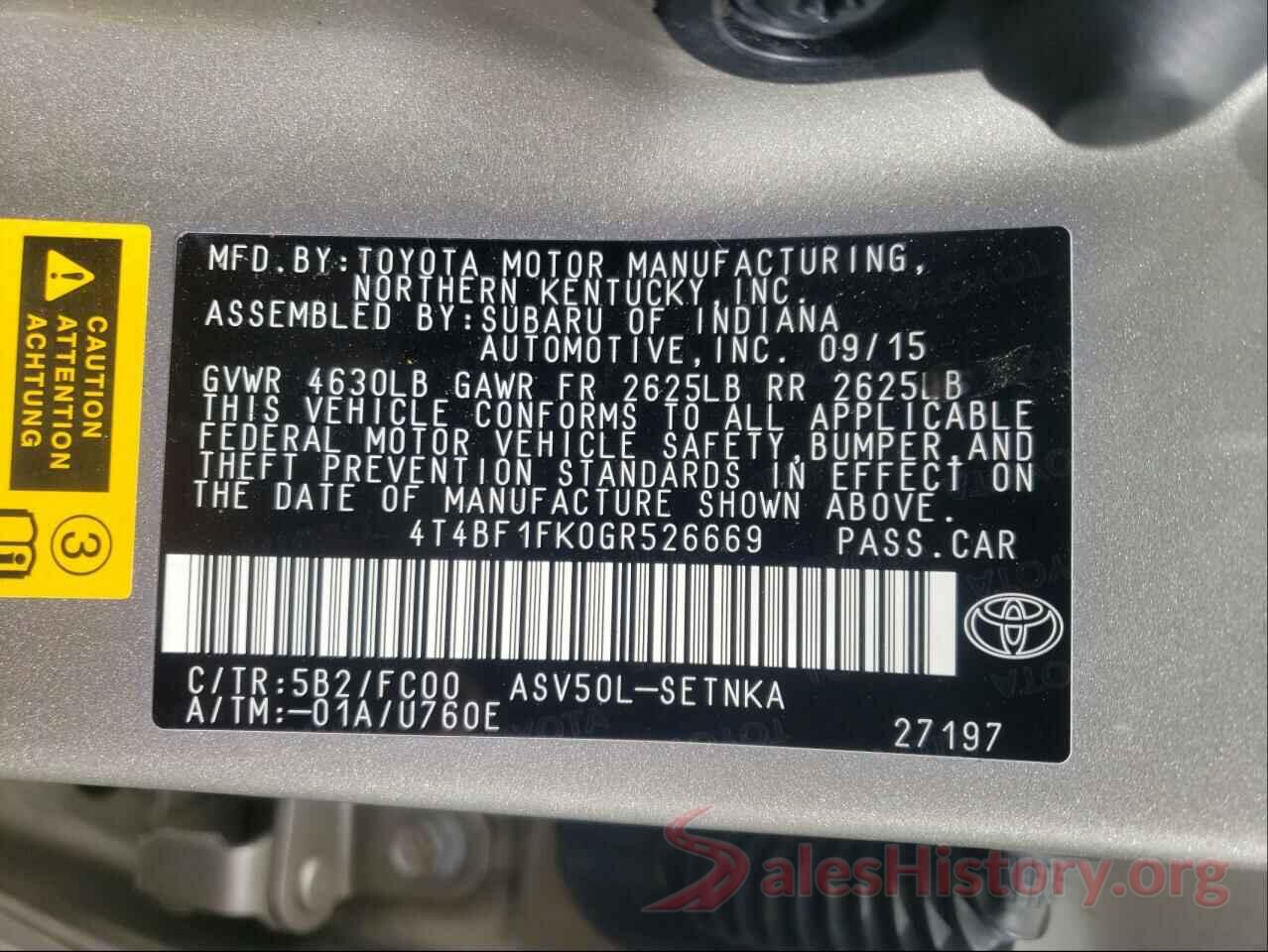 4T4BF1FK0GR526669 2016 TOYOTA CAMRY