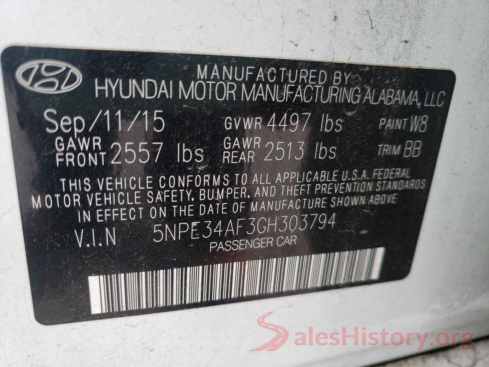 5NPE34AF3GH303794 2016 HYUNDAI SONATA