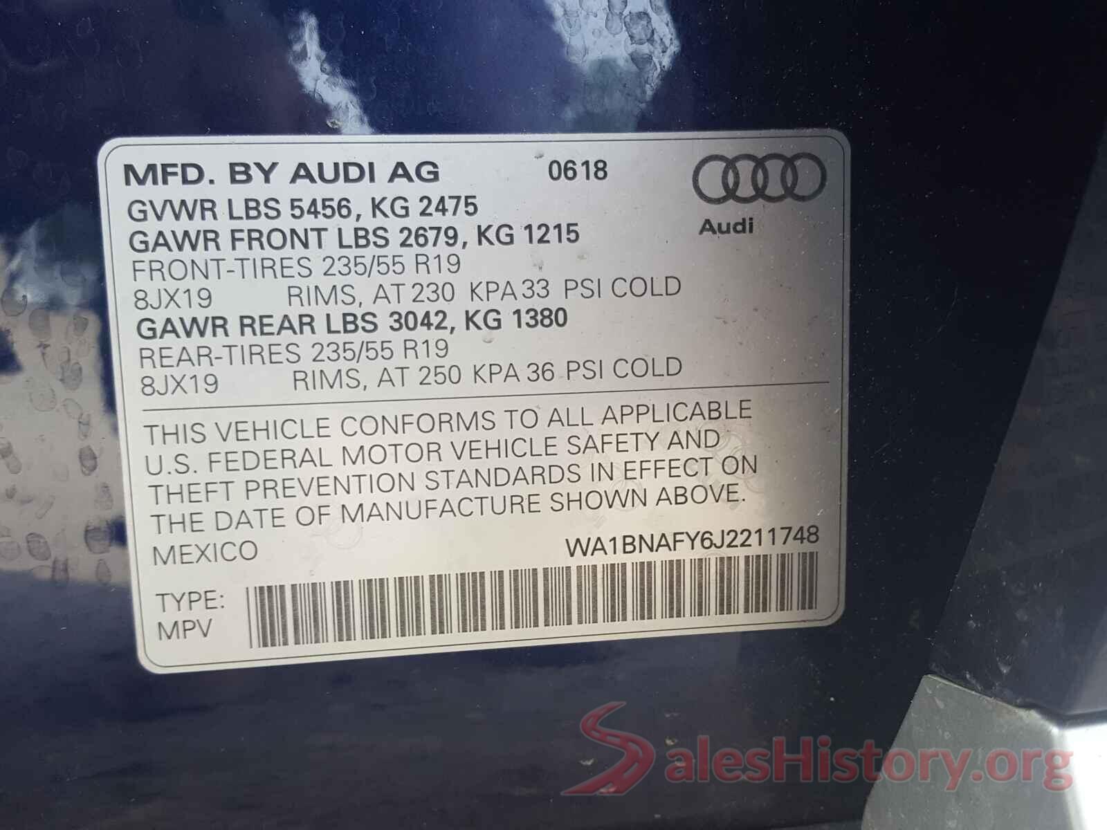 WA1BNAFY6J2211748 2018 AUDI Q5