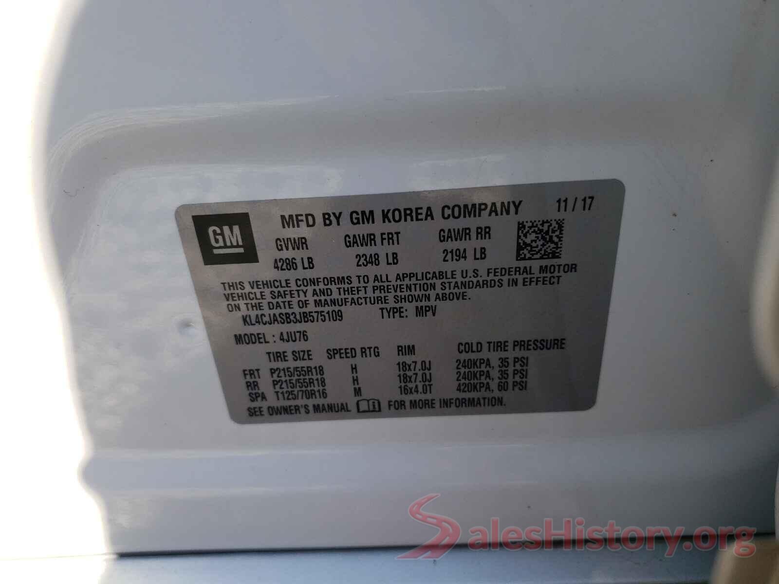 KL4CJASB3JB575109 2018 BUICK ENCORE