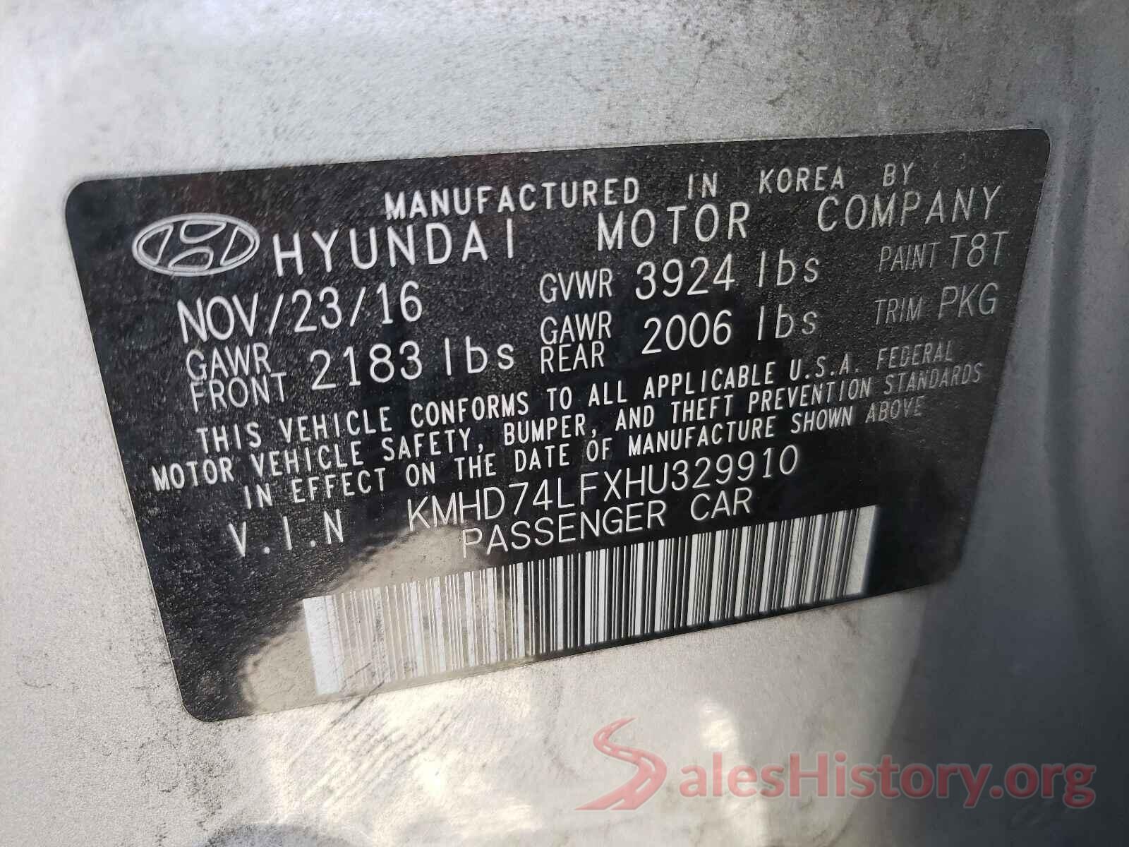 KMHD74LFXHU329910 2017 HYUNDAI ELANTRA