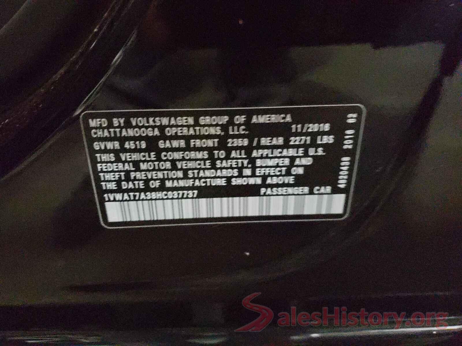 1VWAT7A38HC037737 2017 VOLKSWAGEN PASSAT