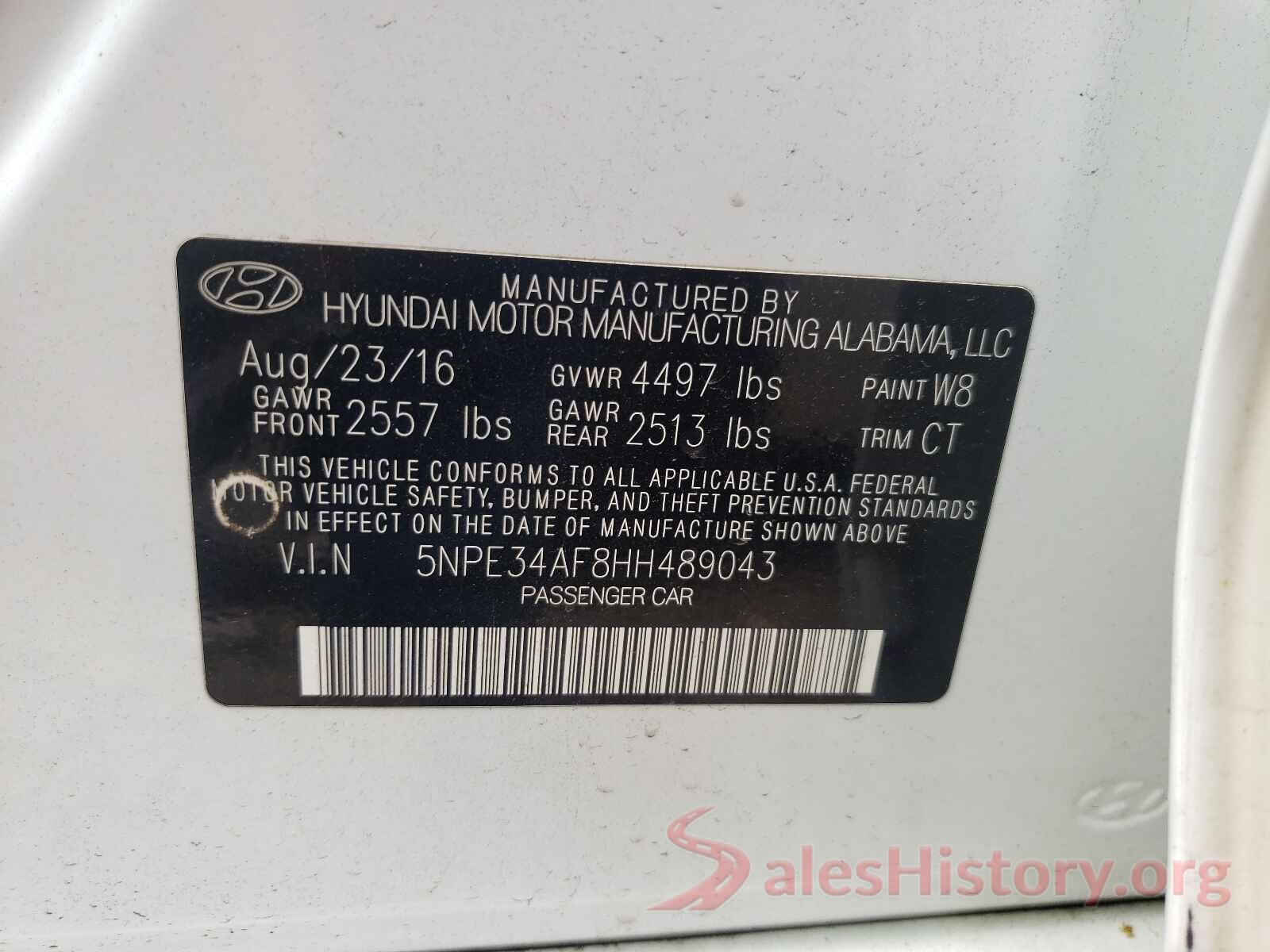 5NPE34AF8HH489043 2017 HYUNDAI SONATA