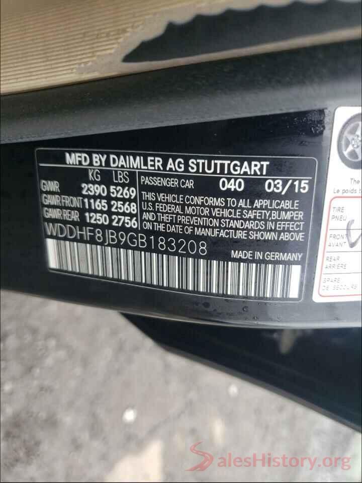 WDDHF8JB9GB183208 2016 MERCEDES-BENZ E-CLASS