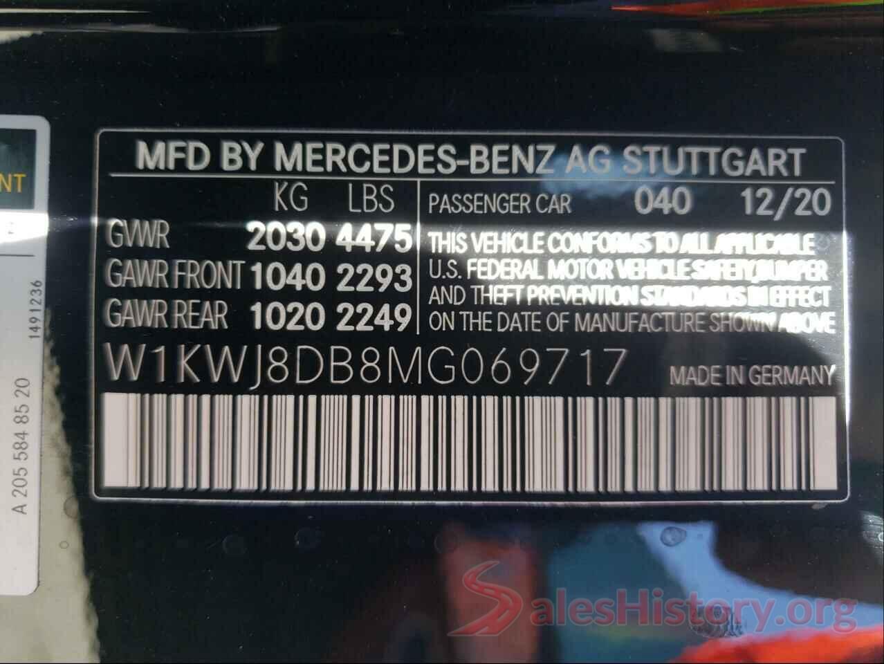 W1KWJ8DB8MG069717 2021 MERCEDES-BENZ C-CLASS