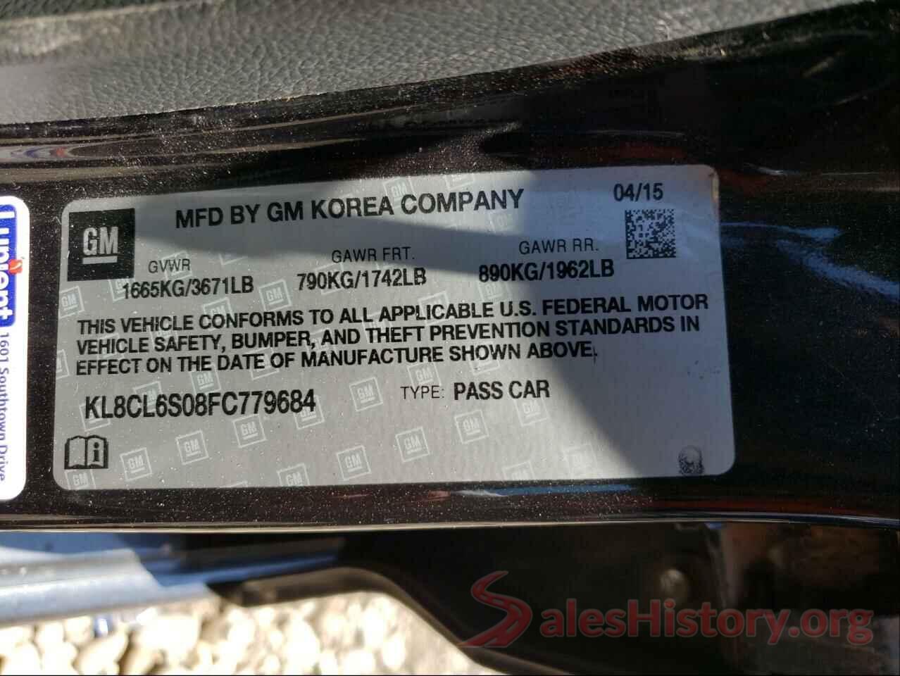 KL8CL6S08FC779684 2015 CHEVROLET SPARK