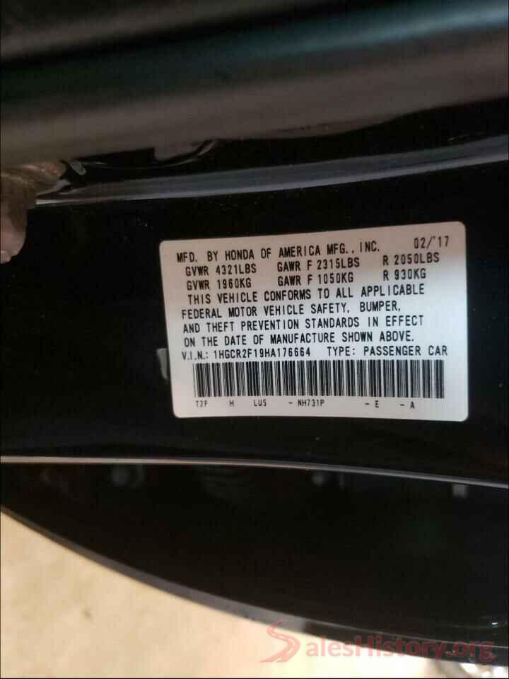 1HGCR2F19HA176664 2017 HONDA ACCORD