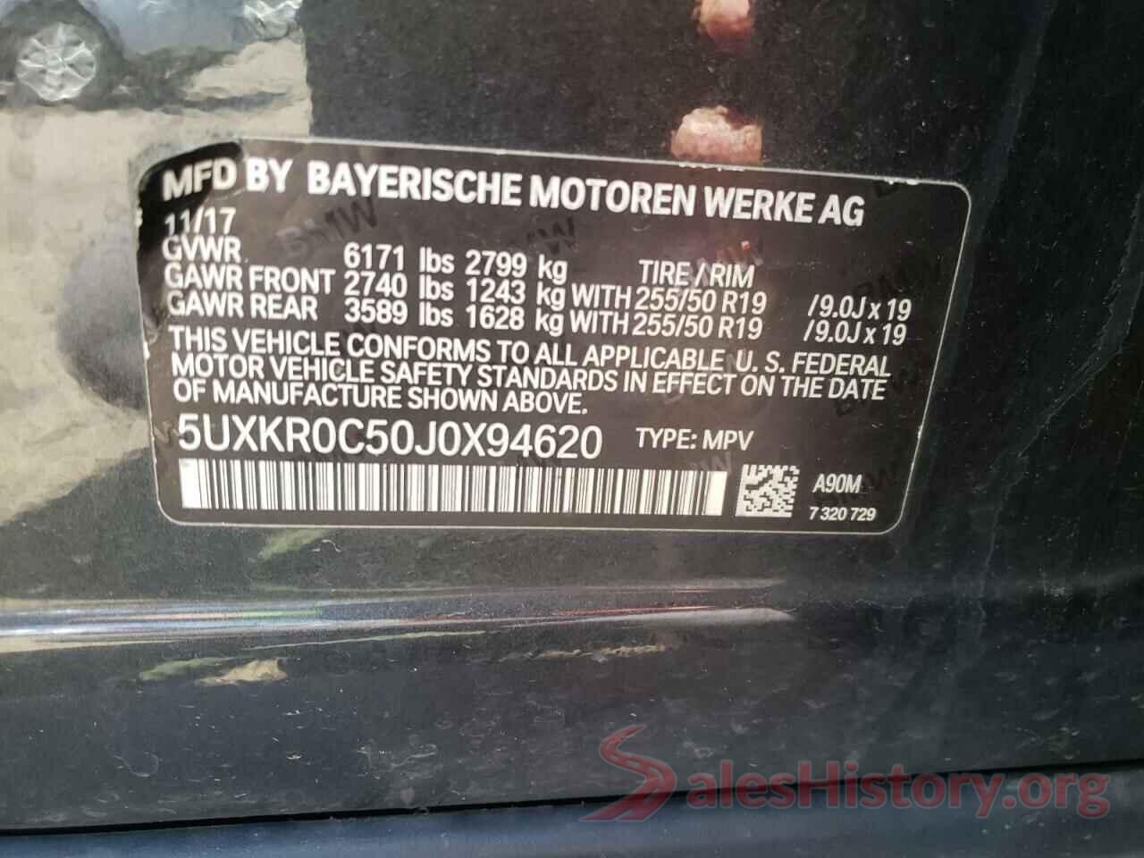 5UXKR0C50J0X94620 2018 BMW X5