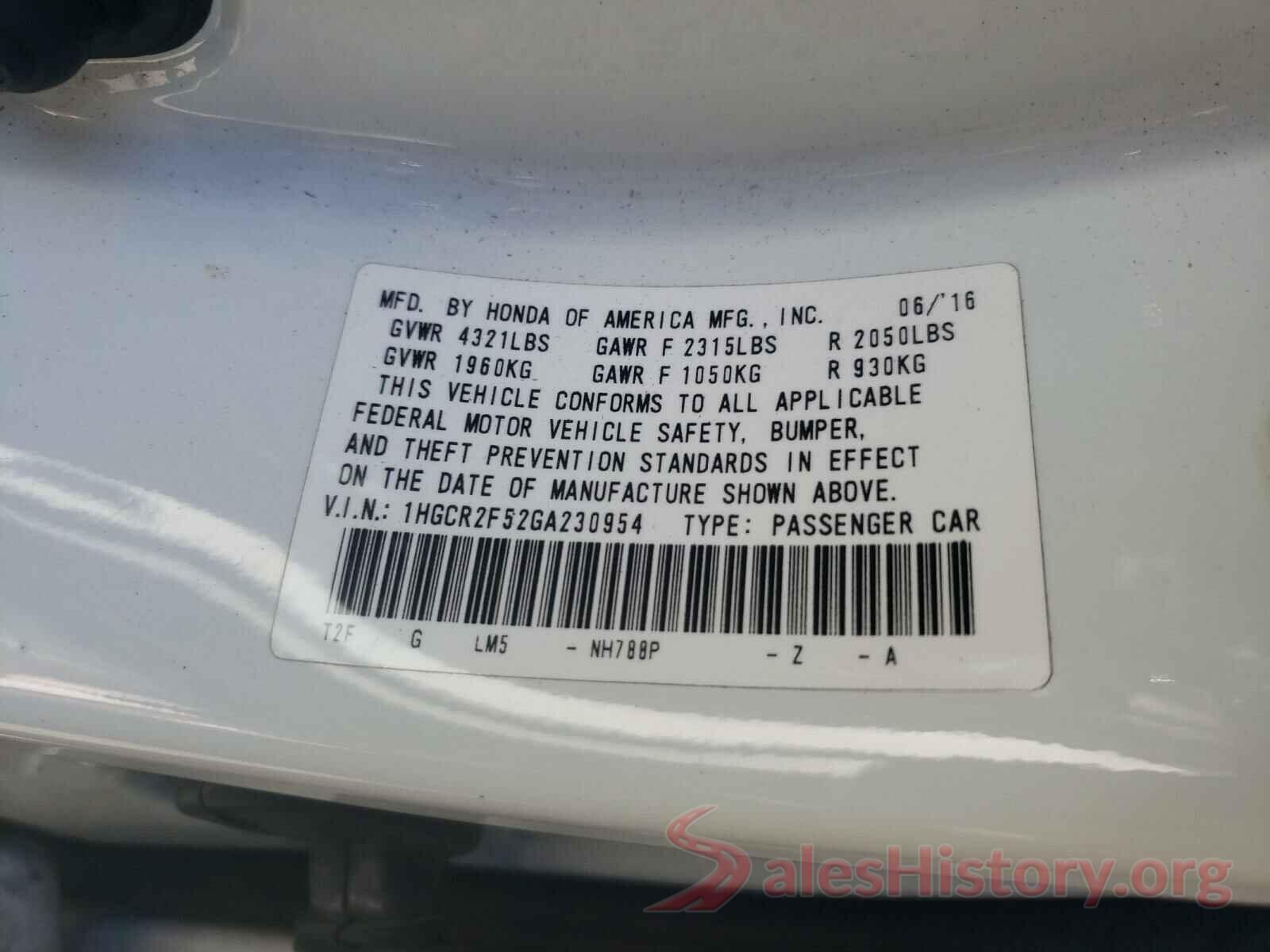 1HGCR2F52GA230954 2016 HONDA ACCORD