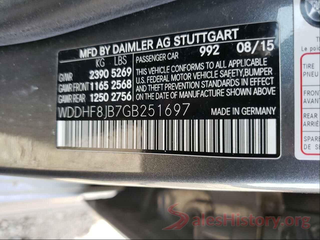 WDDHF8JB7GB251697 2016 MERCEDES-BENZ E-CLASS