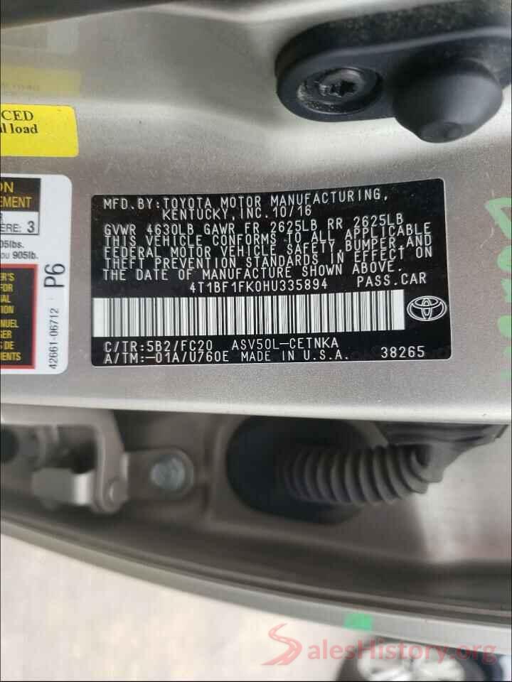 4T1BF1FK0HU335894 2017 TOYOTA CAMRY