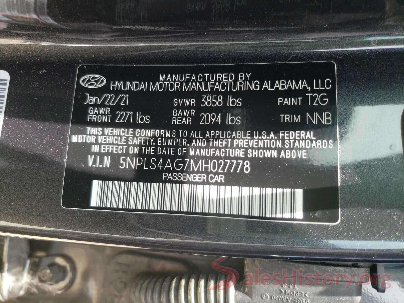 5NPLS4AG7MH027778 2021 HYUNDAI ELANTRA