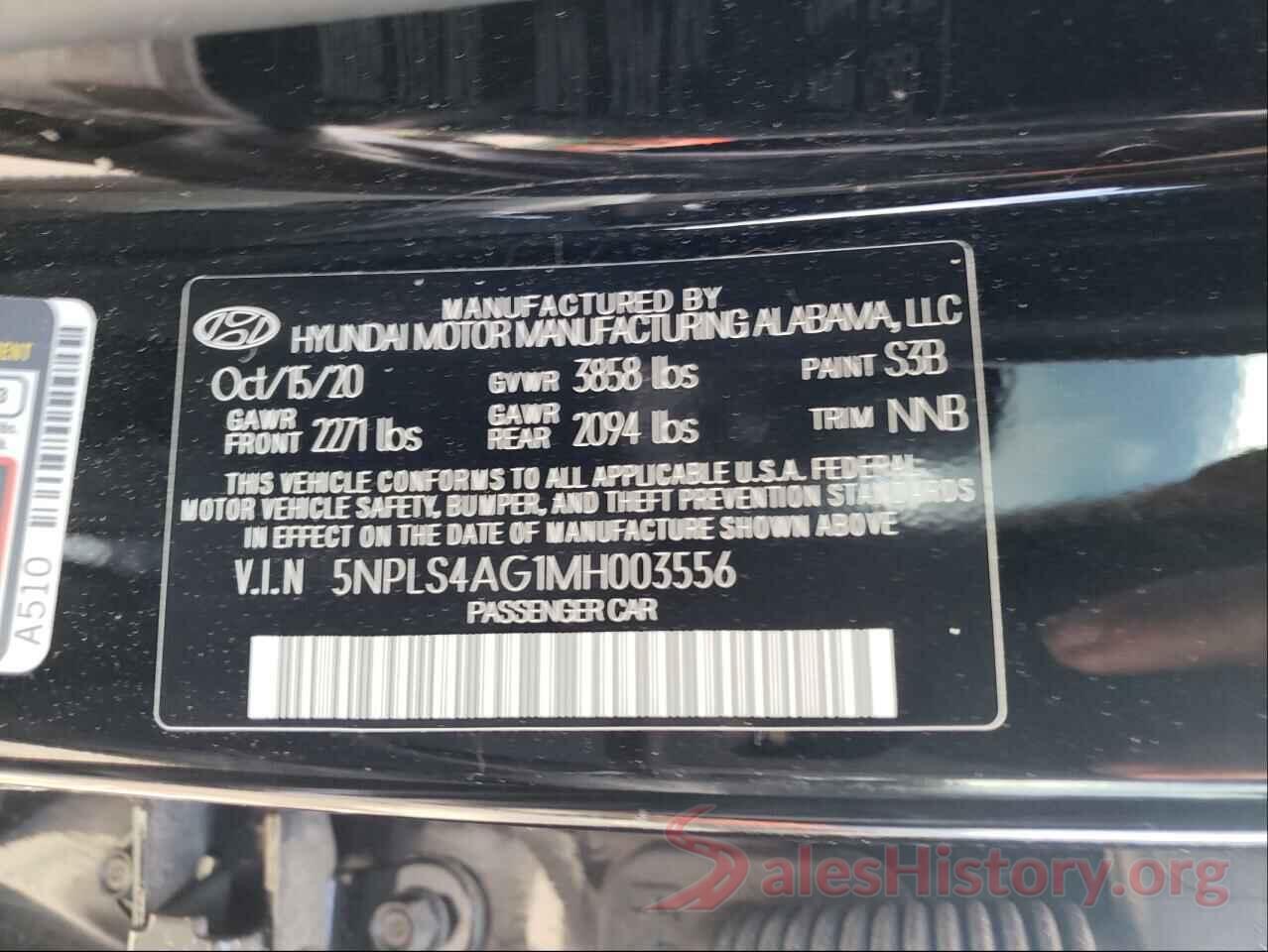 5NPLS4AG1MH003556 2021 HYUNDAI ELANTRA