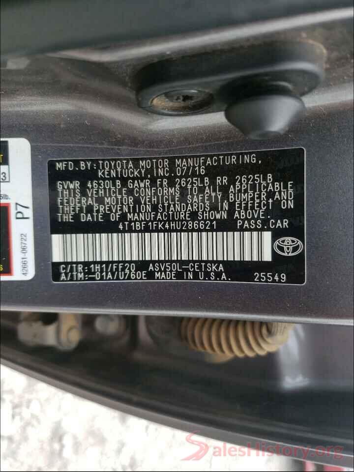 4T1BF1FK4HU286621 2017 TOYOTA CAMRY