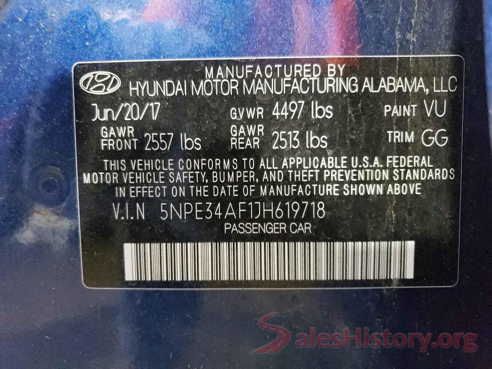 5NPE34AF1JH619718 2018 HYUNDAI SONATA