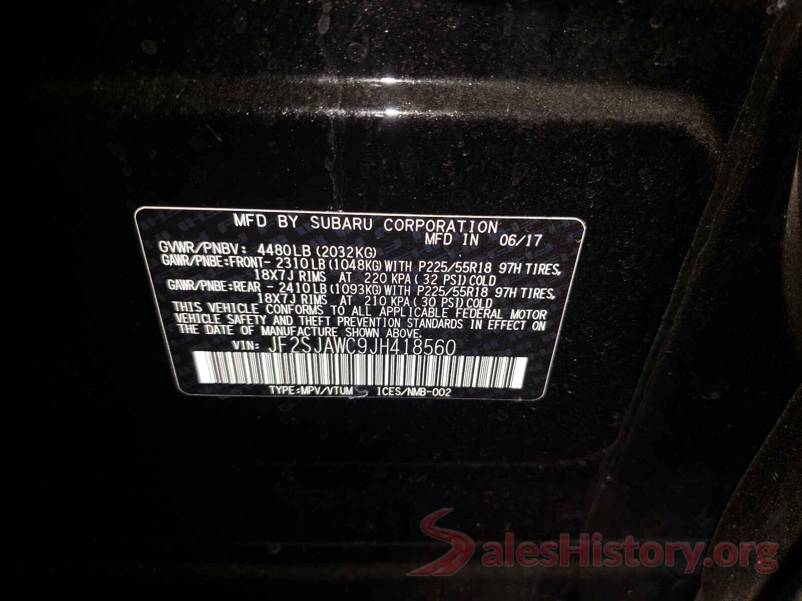 JF2SJAWC9JH418560 2018 SUBARU FORESTER