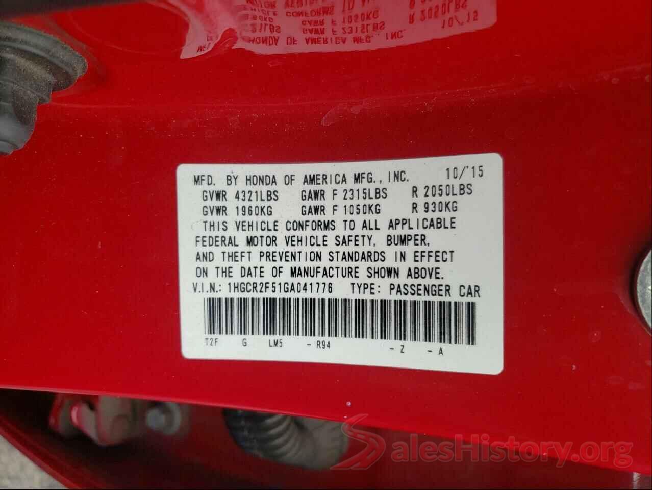 1HGCR2F51GA041776 2016 HONDA ACCORD